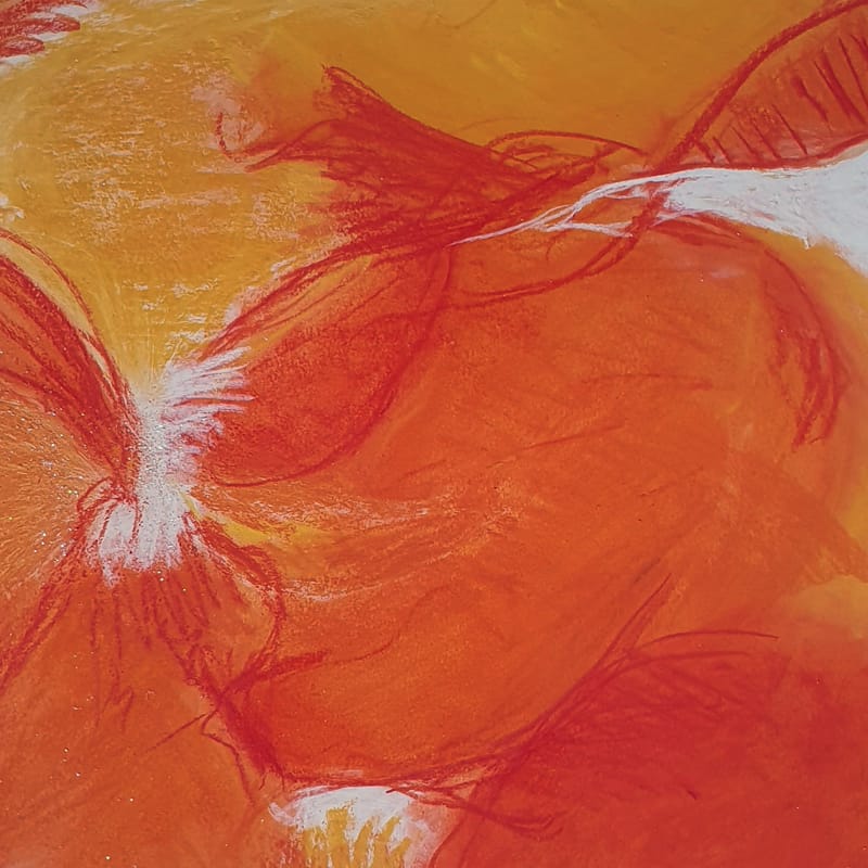 Orange maleri Christa Bundgaard